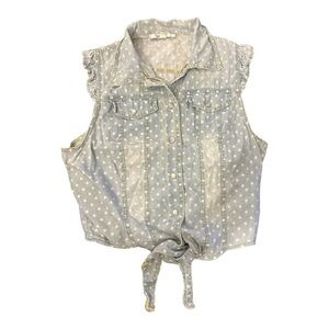 Papaya Polka Dot Ruffle sleeve Top | SIZE S